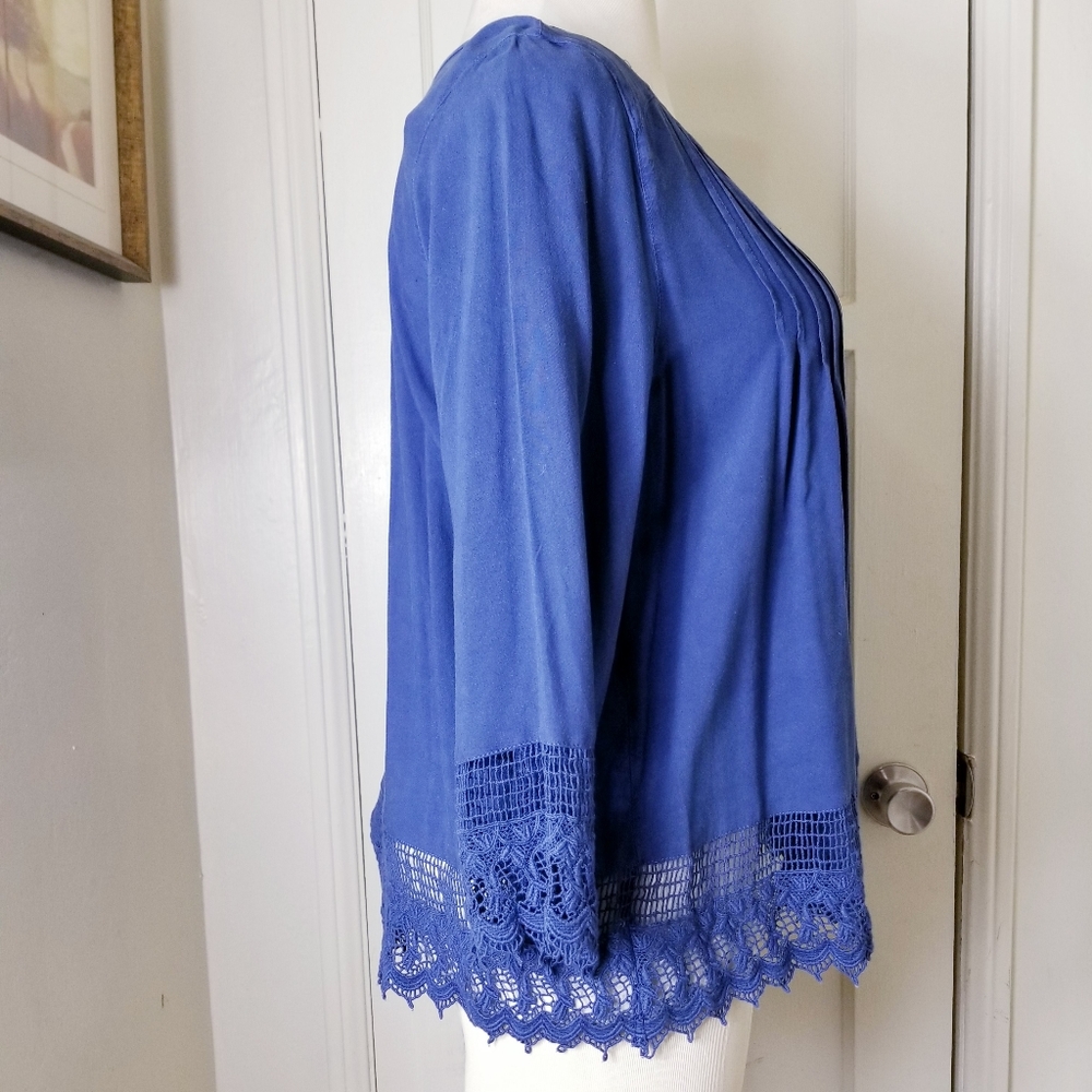 AMERICAN EAGLE L blue peasant boho crochet… - Picture 4 of 9